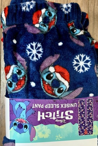 Disney Stitch Christmas Pajama Pants Sleep Pants Fleece Unisex Size XS - Picture 2 of 4