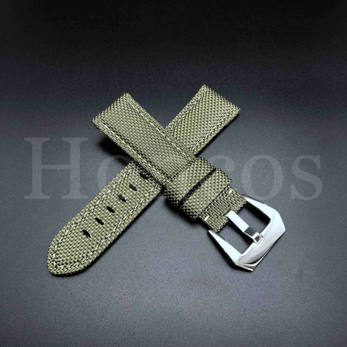 22 - 26 MM Black Leather Canvas Diver Band strap Fits for NVICTA Russian New - Picture 70 of 92