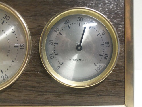 Vintage Airguide Chrome Weather Station Mid Century Thermometer Hygrometer WORKS - Picture 5 of 11