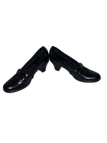 Abito donna Clarks Mary Jane taglia 8M nero pelle vernice slip on tacco a pompa 80507 - Foto 6 di 9