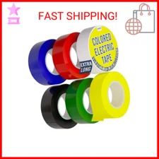6 Pack Electrical Tape Colors 30ft, 600V Waterproof Adhesive for Home Auto Power