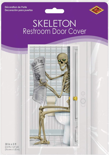 Skeleton Restroom Door Cover Party Accessory - Picture 2 of 12