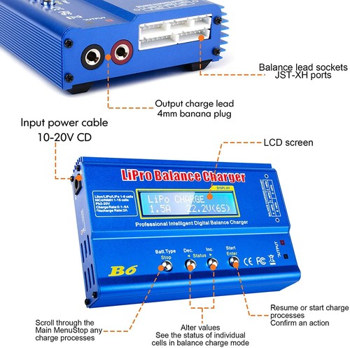 80W iMAX B6 LCD AC Lipo/NiMH RC Akku Batterie Digitale Balance Charger Ladegerät - Bild 8 von 12