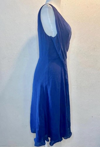 L.K. Midikleid Seide Bennett Größe 10 mittelblau Abendkleid - Bild 3 von 11