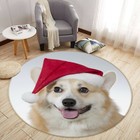 3D Christmas Hat Dog NAO7959 Game Rug Mat Elegant Photo Carpet Mat Fay