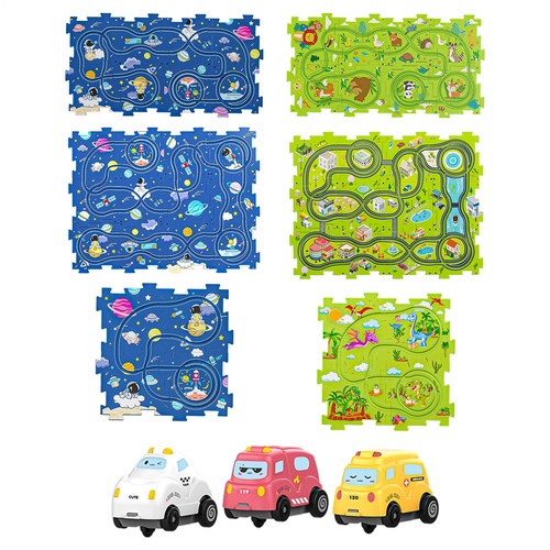 DIY Car Track Puzzle Play Set Preschool Educational Montessori Toy for Kid Gifts