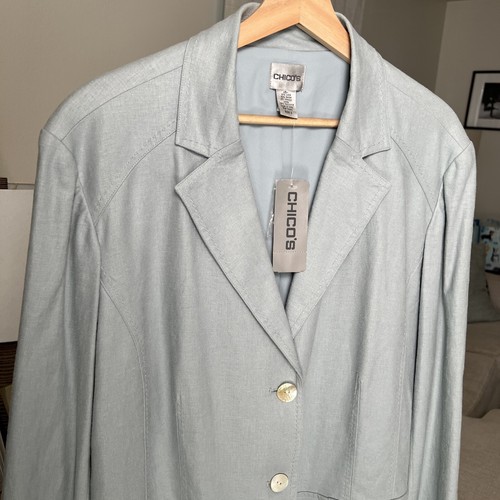 Chico’s Captiva Isle Trentino Jacket Light Blue Size 3/XL (16) NWT $128 - Picture 3 of 15