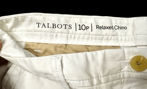 Talbots Relaxed Chino Stretch Relaxed Leg White Women’s Size 10p Cotton Blend - Picture 4 of 9