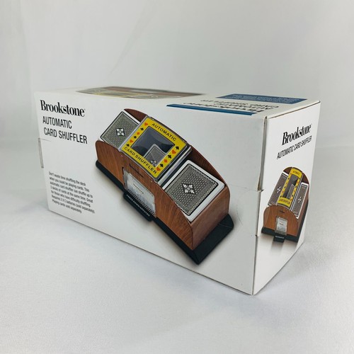 Brookstone Automatic Card Shuffler Holds 1-2 Decks Battery Operated NEW Sealed  - Picture 3 of 9