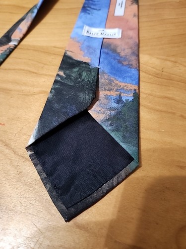 Ralph Marlin Men’s Tie Vintage 1995 Bald Eagle Fish Eagles - Picture 5 of 6