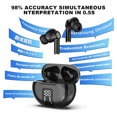 144 Language Translator Earbuds Bluetooth 5.3 Two Way Instant Translation Device - Picture 7 of 11