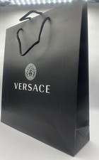 Versace Authentic Black Shopping Paper Bag Gift Tote Large 16 X 14 X4