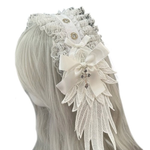 Angel Winged Headband Hair Band for Women Gothic Punk Headdress Ornament - Picture 4 of 10
