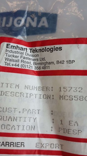 PROTECTOR DE MANO EMHART TECHNOLOGIES 15732 MCS5800 31 NUEVO STOCK ANTIGUO - Imagen 10 de 12