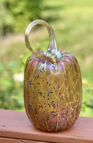 Jack Pine Studios Large Autumn Lace Barrel Premium Pumpkin  12”