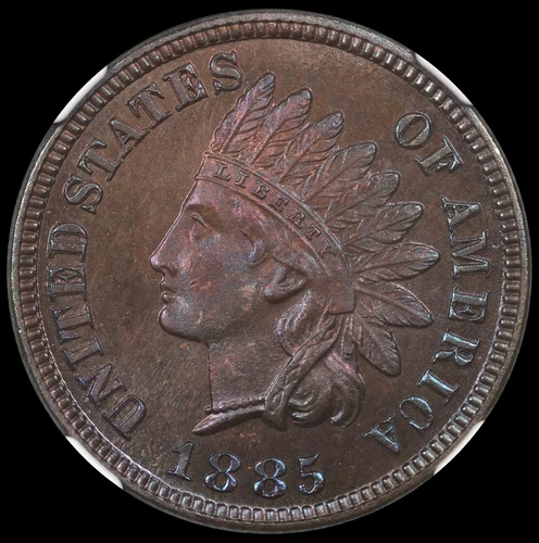 1885 1C Indian Head Cent NGC PR66BN Beautifully Toned Proof!