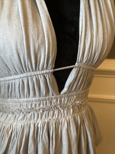 POL sleeveless light gray boho layered low back sundress size Large - Picture 2 of 7