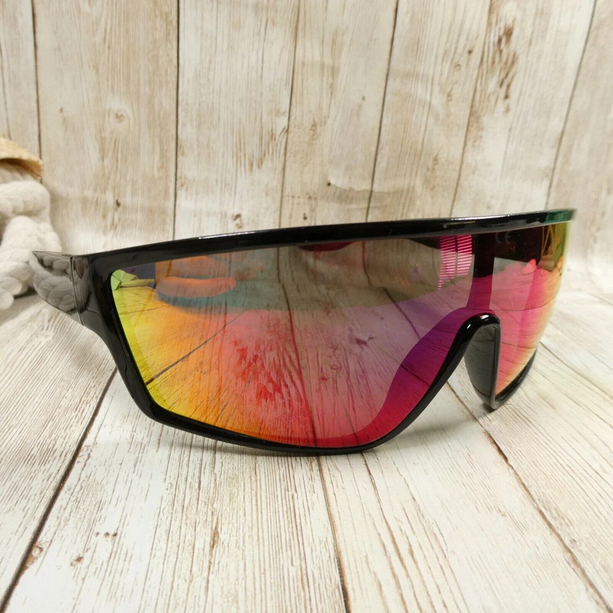 H&M Black Mirrored Wrap Shield Sunglasses - 0935383 | eBay
