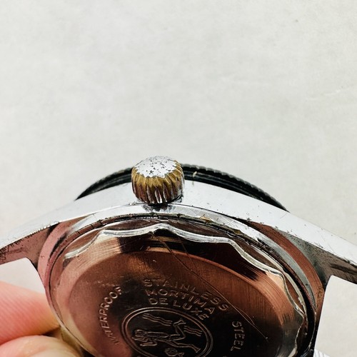 RARE MORTIMA DE LUXE DIVER WATCH PARTS/REPAIR Vtg Wrist Swiss Old 17 Jewels - Picture 10 of 14
