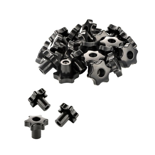 50x Sterngriffmutter mit Durchgangsgewinde M6 Sternmutter Kreuzgriff Ø 35 mm - Bild 2 von 7