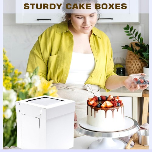 Tall Cake Boxes for Tier Cakes, 6 Pack 10x10x12 Inch,Tiered Cake Boxes with W... - Picture 6 of 7