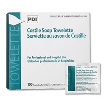 PDI Castile Soap Towelette 5 X 7-11/16 Inch D41900 1 Pack 100 Wipes