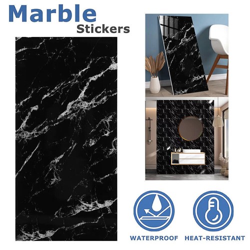 GREY MARBLE PVC WALL PANELS, 10X, KITCHEN BATHROOM UK SELF-ADHESIVE - Picture 4 of 61