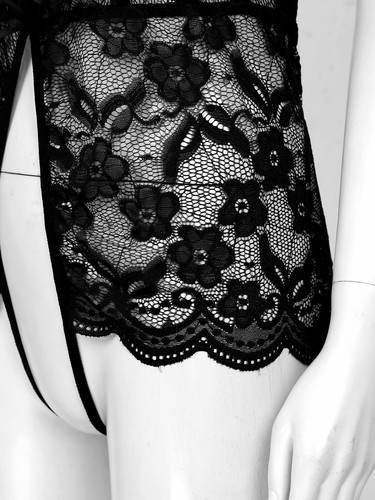 Womens One Piece Lingerie Lace Halter Teddy Bodysuit V Neck Babydoll Nightwear - Picture 20 of 37