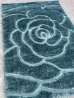 Rugs-Mats Aprox 6x4Ft 120x170CM Rose Design Teal Blue Super Thick Shaggy 3D X