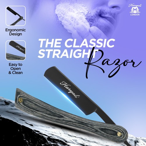 Premium Traditional Cut Throat Razor, Barber Straight Razor, Wooden Handle - Picture 3 of 8