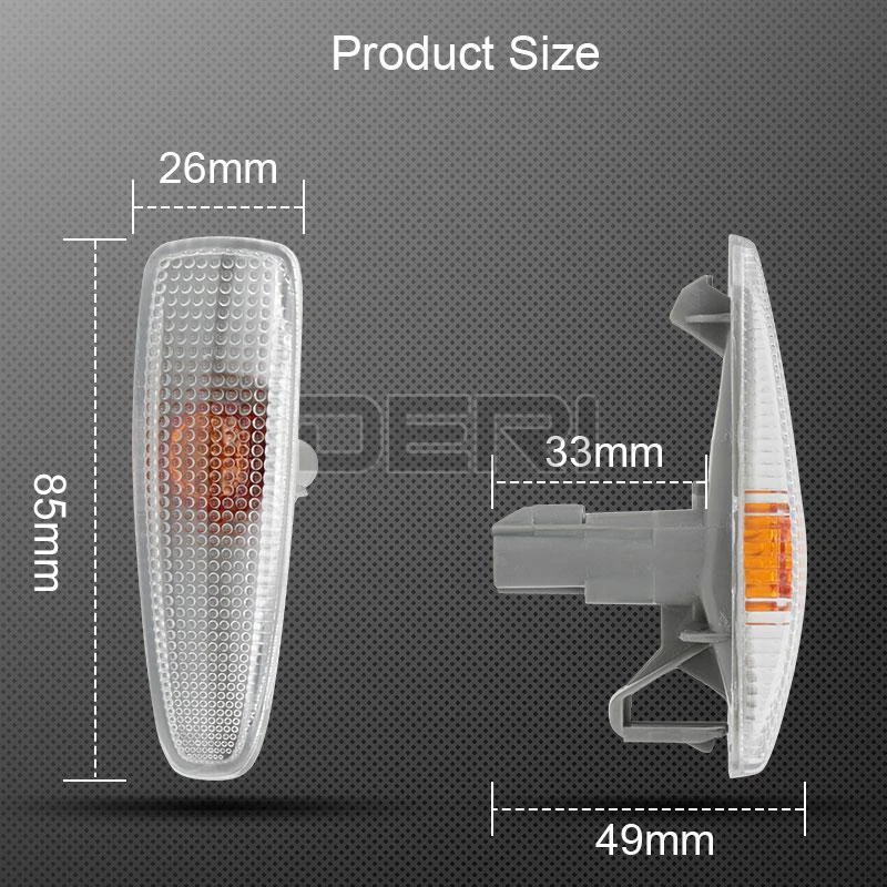 2PCS Fender Turn Signal Side Marker Light For Mitsubishi Outlander Mirage Lancer - Image 3 of 4