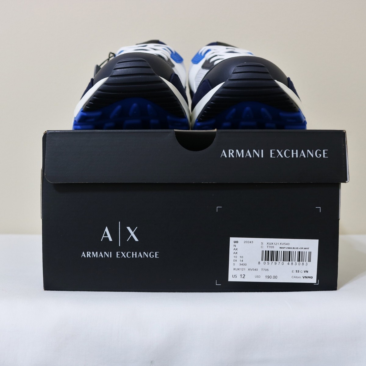 Armani Exchange アルマーニエクスチェンジ Men's Logo Sneakers Armani Exchange Men Logo Sneakers shoes Size 9 , 12 new with