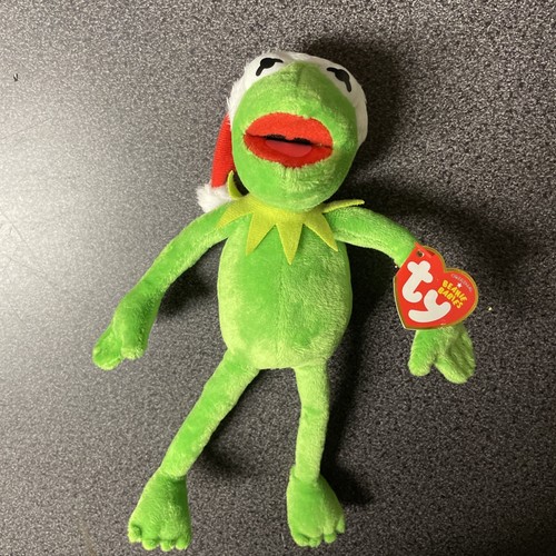 Juguete de peluche Ty Beanie Baby KERMIT the Frog (sombrero de Santa - exclusivo de Walgreens) MWMTs