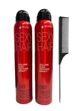 Sexy Hair Volume Flex Texture Spray 5.8 Oz - 2 Pack (with Free Tail Combs)