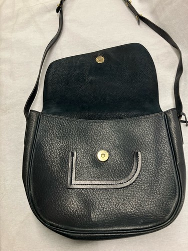 RARE Vintage Delvaux Navy D Flap Crossbody Bag Circa 1990s - Picture 5 of 11