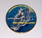 NAVY USS CONSTELLATION CV-64 COLORIZED ART ROUND CHALLENGE COIN