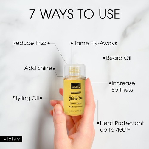 Heat Protectant for Hair - Hair Oil for Frizzy Hair, Damaged, Curly Hair - Picture 3 of 9