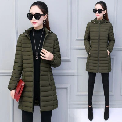 Doudoune Veste Matelassée à Capuche Noir Pour Femme Courte 1 Zip Polyester - Photo 1/4