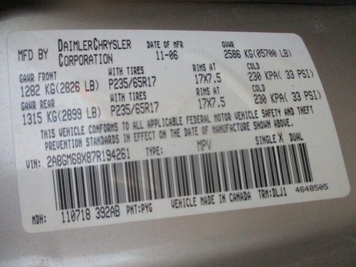 Chrysler Pacifica 2007 4.0L Engine VIN X 8th Digit R8144472AA 4051 - Picture 6 of 22