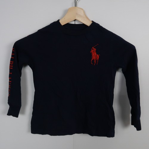 Polo Ralph Lauren Kids Boys Shirt Size 5 Navy Blue Big Pony Logo Pullover