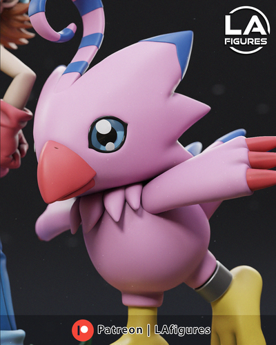 Sora and Biyomon (Digimon) Statue - 187 mm - 3D-Druck Fankunst - Bild 6 von 10