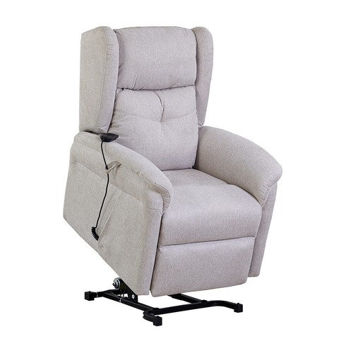 Power Lift Recliner Chair Classic Fabric Lounge Single Sofa Remote Control Beige - Picture 4 of 9