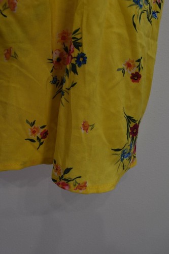LunaChix Womens Yellow Floral Print V Neck Short Sleeve Casual A Line Dress XL - Picture 6 of 12