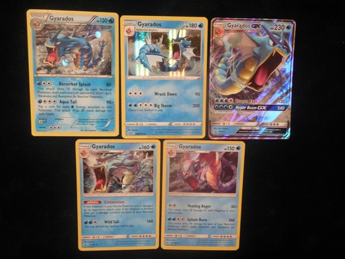 Lote de 5 tarjetas Gyarados Holo 33/147 20/98 SM212 040/192 20/70 Pokémon holográfico - Imagen 3 de 8