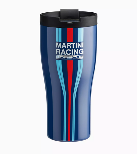 Original Porsche Thermobecher Edelstahl blau - "MARTINI RACING®", Coffee to go - Bild 1 von 5