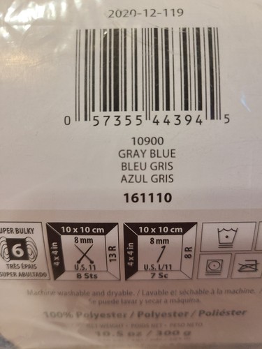 NEU Versiegelt Bernat Decke Big Ball Garn grau blau 161110-10900 GROSS 10,5 OZ - Bild 4 von 7