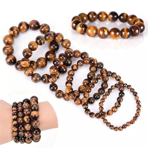 Pulsera Ojos de Tigre Cuentas Hombre Piedra Natural Para Hombre Accesorios Joyería - Imagen 5 de 6