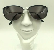 Vintage EGO Carolina Blue Silver Oval Sunglasses FRAMES ONLY