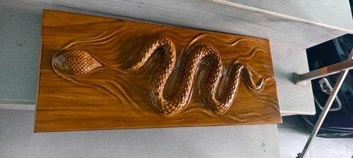 Antico Design Serpente Scultura Casa Muro Decorativo Dipinto a Mano Regalo - Foto 2 di 5