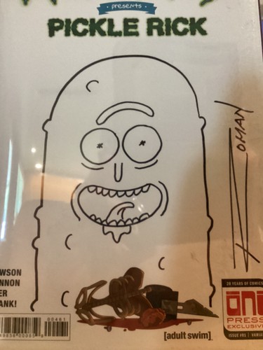 Rick & Morty #1 PICKLE RICK SKETCH BY ROMAN WITH COA! JSU - Picture 2 of 2